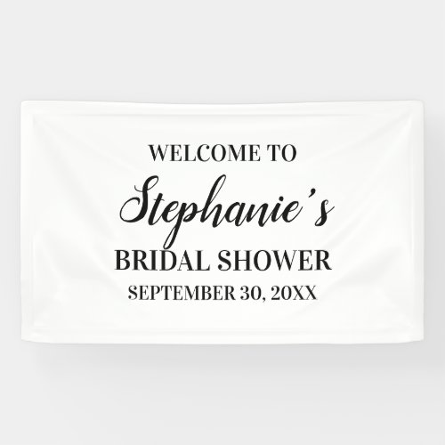 Minimalist Black and White Bridal Shower      Banner
