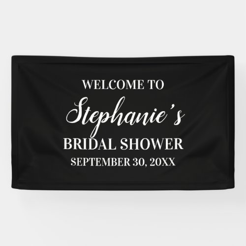 Minimalist Black and White Bridal Shower     Banner