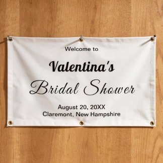 Minimalist Black and White Bridal Shower Banner