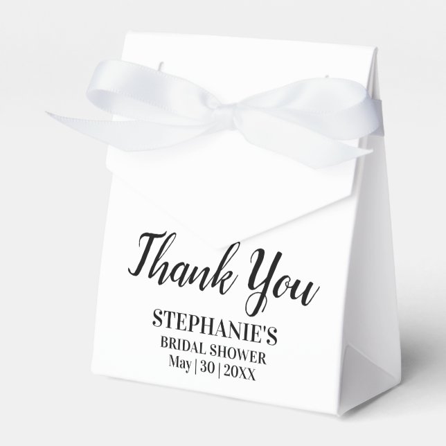 Minimalist Black and White Bridal Shower    Favor Boxes (Front Side)