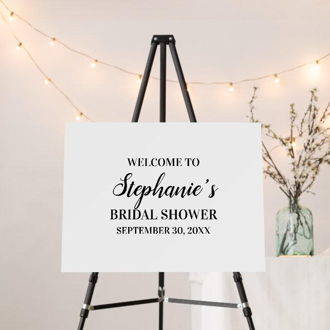 Minimalist Black and White Bridal Shower     Foam Board (In Situ (Stand))