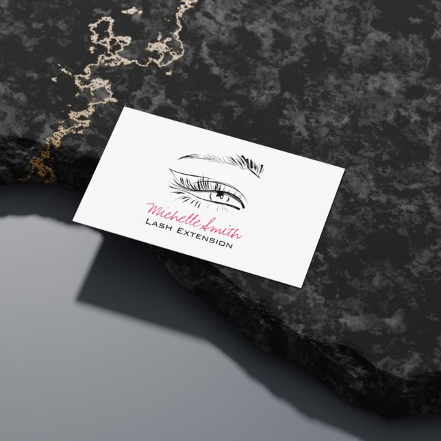 Minimalist Black and White Brow Bar Lash Artist  Business Card (Creator Uploaded)