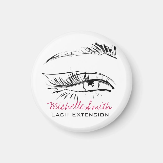 Minimalist Black and White Brow Bar Lash Artist  Magnet (Front)