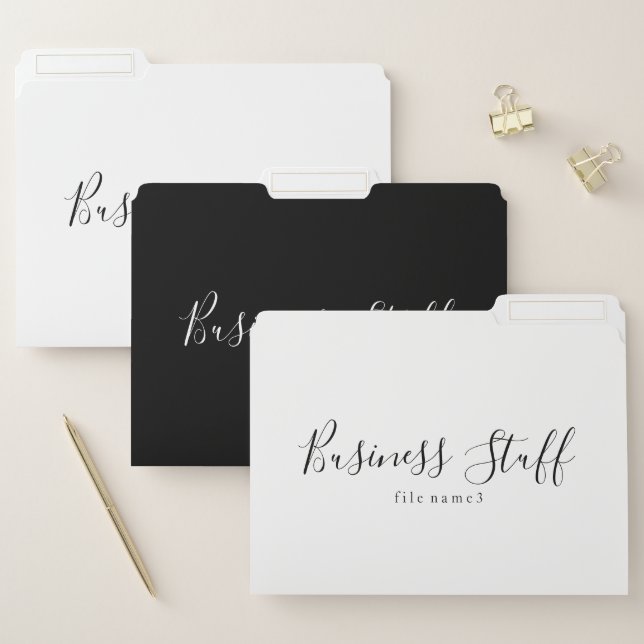 Minimalist Black and White Business File Folder (Set)