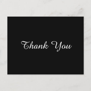 Minimalist Black and White Business Thank You Postcard