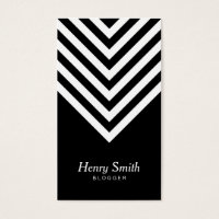 Minimalist Black and White Chevron Social Media Business Card