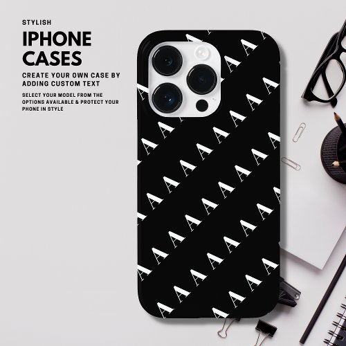 Minimalist Black and White Chic Initial Monogram Case_Mate iPhone 14 Pro Case