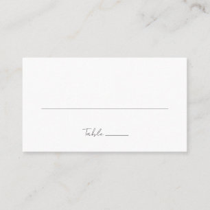 Minimalist Black and White Classic Wedding Place Card