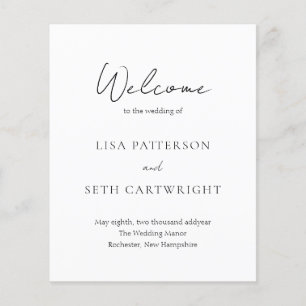 Minimalist Black and White Classic Wedding Program