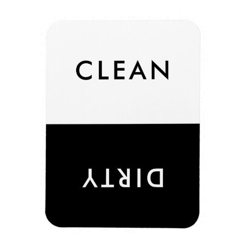 Minimalist Black and White Clean Dirty Dishwasher Magnet