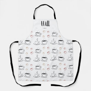 Minimalist Black and White Coffee Mug Apron