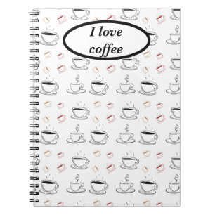 Minimalist Black and White Coffee Mug Notebook