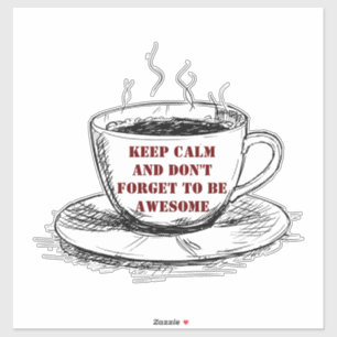 Minimalist Black and White Coffee Mug Sticker