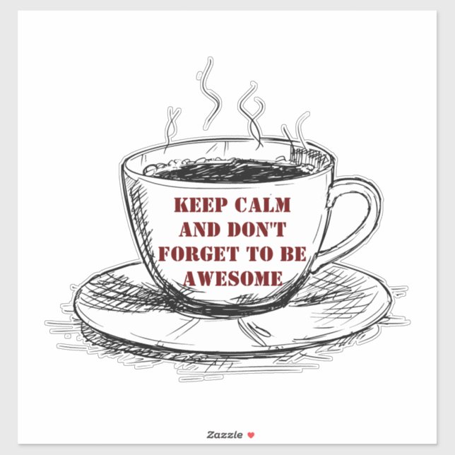 Minimalist Black and White Coffee Mug Sticker (Sheet)