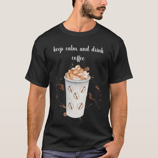 Minimalist Black and White Coffee Mug T-Shirt (Front)