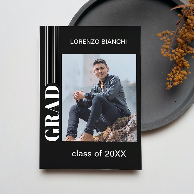 Minimalist Black And White Congrats Graduation Announcement (Creator Uploaded)