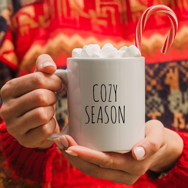 Minimalist Black and White Cozy Season Coffee Mug (Creator Uploaded)