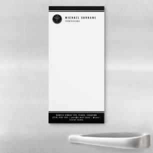 Minimalist Black And White Custom Logo And Text Magnetic Notepad