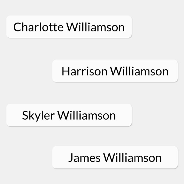 Minimalist black and white Custom name text   Kids' Labels (Group)