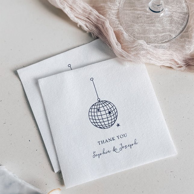 Minimalist Black and White Disco Ball Napkins (Creator Uploaded)