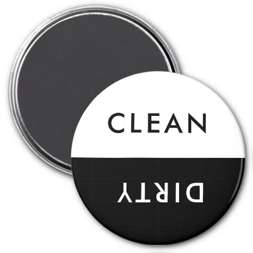 Minimalist Black and White Dishwasher Clean Dirty  Magnet