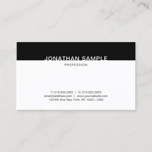 Minimalist Black And White Elegant Cool Template Business Card