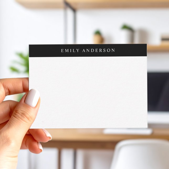 Minimalist Black and White Elegant Monogram Note Card (Creator Uploaded)