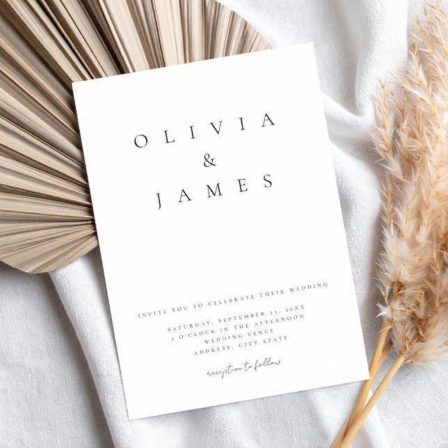 Minimalist Black and White Elegant Wedding Invitation (Creator Uploaded)