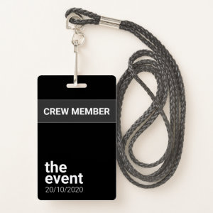 Minimalist Black and White Event Badge