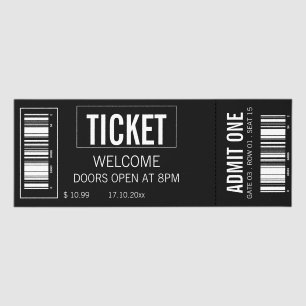 Minimalist Black and White Event Ticket Printable