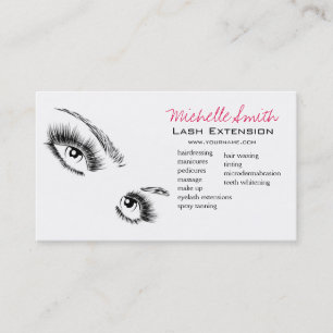 Minimalist Black and White Eyelashes Chic Makeup Business Card