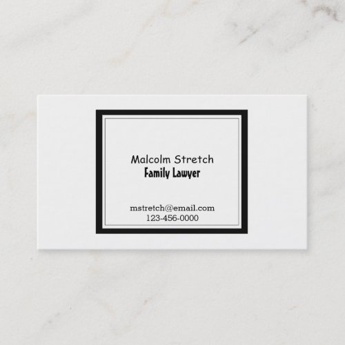 Minimalist Black and White Family Lawyer Business Card
