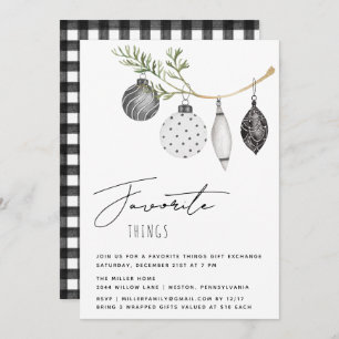 Minimalist Black and White Favorite Things Invitation