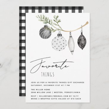 Minimalist Black and White Favorite Things Invitation