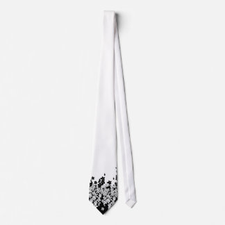 Minimalist Black and White Floral Necktie