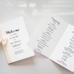 Minimalist Black and White Folded Wedding Program<br><div class="desc">This minimalist black and white folded wedding program is perfect for a rustic wedding. The design features a beautiful black font in a white background to embellish your event.

Include a quote or short message,  order of service,  wedding party and thank you message.</div>