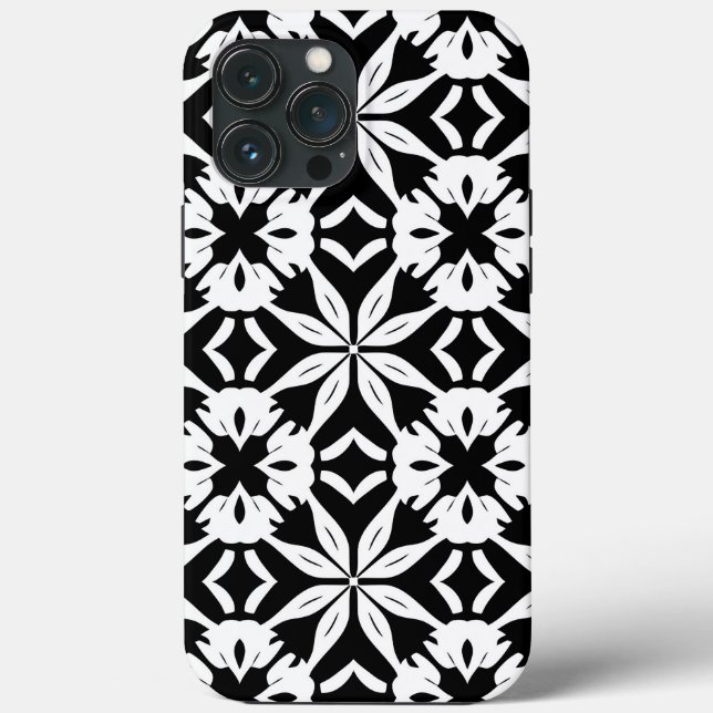 Minimalist Black and White Geometric Case-Mate iPhone Case (Back)