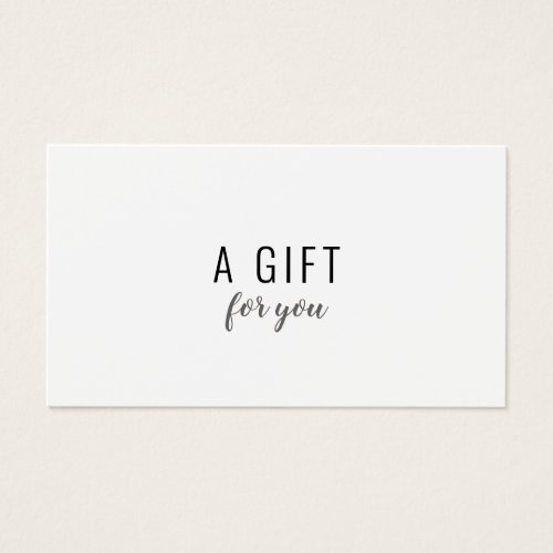 Minimalist Black and White Gift Certificate