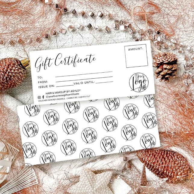 Minimalist black and white gift certificate logo (Creator Uploaded)