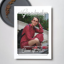 Minimalist Black And White Graduation Announcement