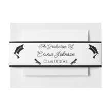 Minimalist Black And White Graduation Personalized