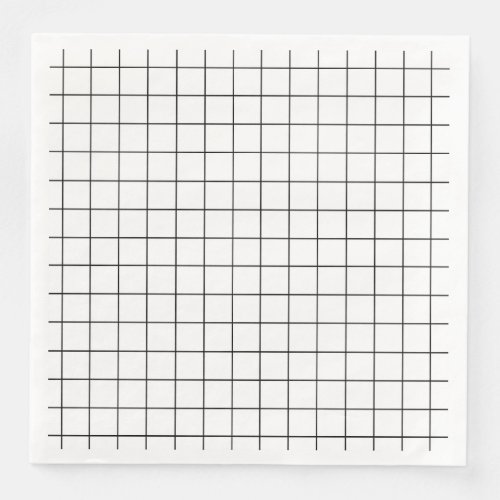 Minimalist Black And White Grid Paper Dinner Napkins