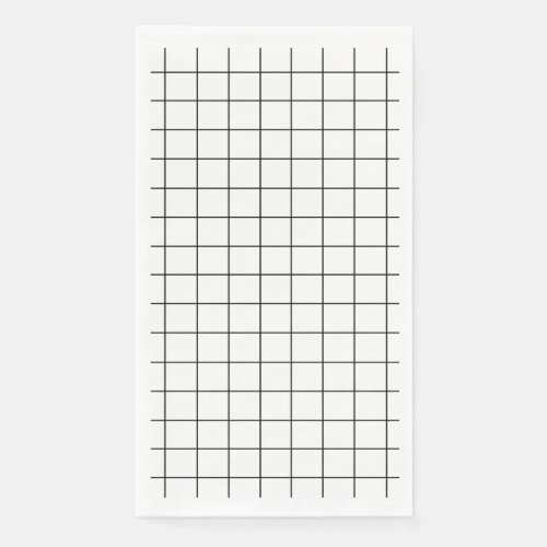 Minimalist Black And White Grid Paper Guest Towels
