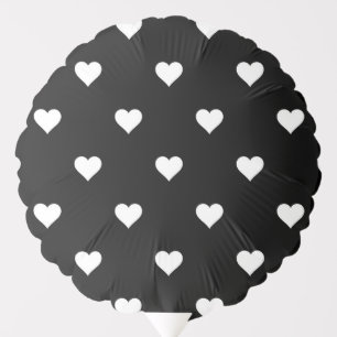 Minimalist Black and White Heart Pattern Balloon