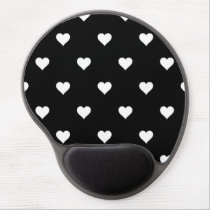 Minimalist Black and White Heart Pattern Gel Mouse Pad
