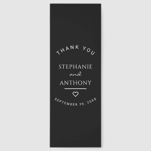 Minimalist Black And White Heart Wedding    Bookmarks