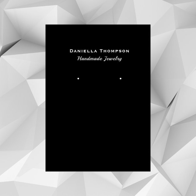 Minimalist Black And White Jewelry Earring Display Business Card (Creator Uploaded)