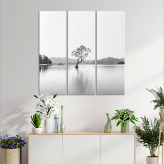 Minimalist Black and White Landscape Photography Triptych