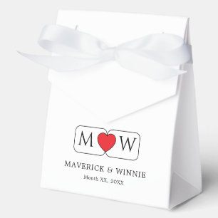 Minimalist Black and White Large Tent Favor Boxes