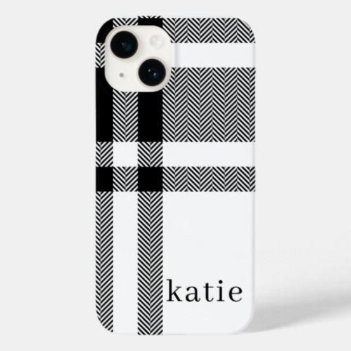 Minimalist Black and White Large Typography Name Case_Mate iPhone 14 Case